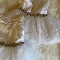 White Flower girl Dresses