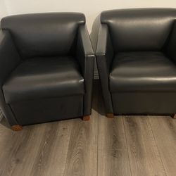 Black Leather Accent Chairs