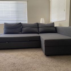 Gray Sleeper Sectional  With Storage