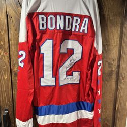 Signed Peter Bondra Caps Jersey 