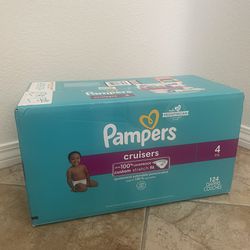 Pampers Cruisers Diapers - Size 4, 124 Count, Disposable Active Baby Diapers with Custom Stretch