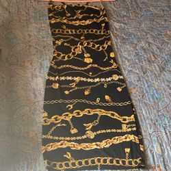 Gold And Black Chain Dress 