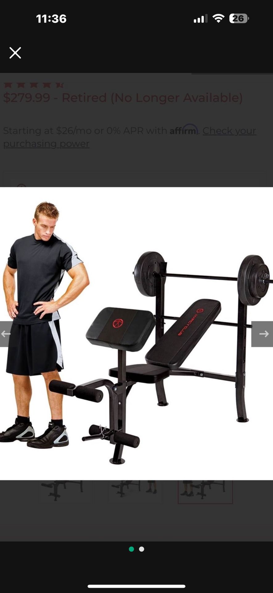 Marcy Club Weight Bench With Weight Set