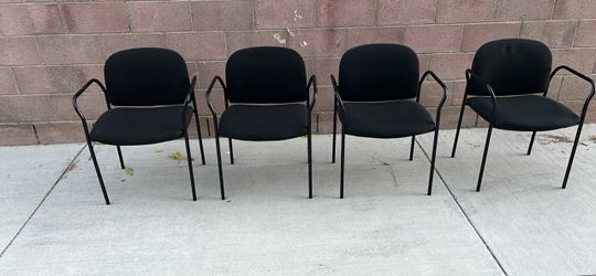 Set of 4 Black Office Guest Chairs