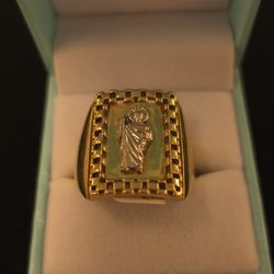 Man's Gold 10K Ring With St Jude