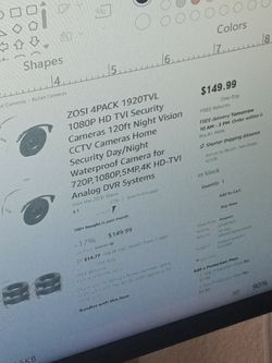 Zosi 4pack 1920tcl 1080p HD Tvi Security Cameras 120 Night Vision CCTV Cameras Home Security Day/Night Waterproof Camera For 720p,1080p,5mp,4k Hd-tvi