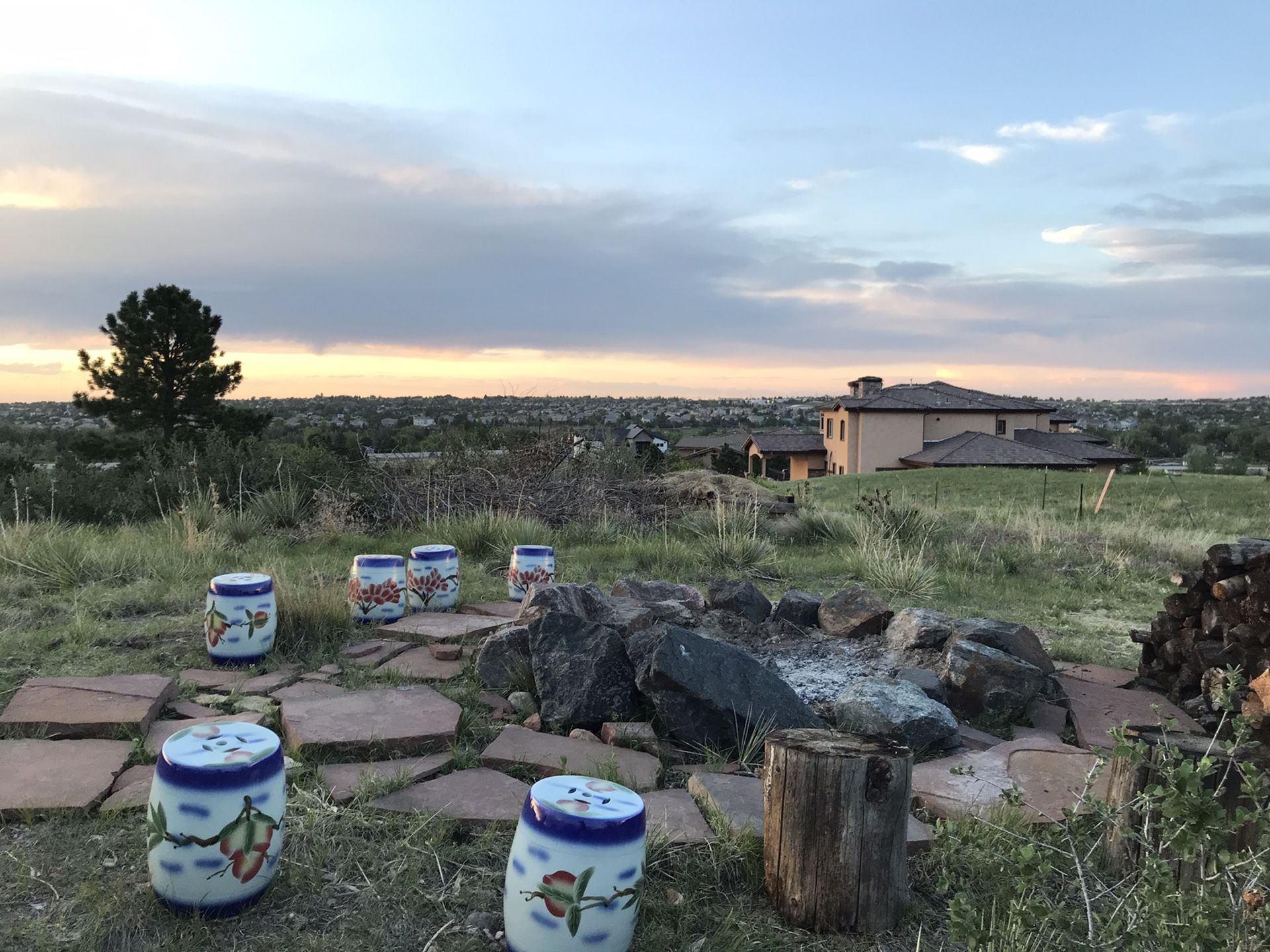 Ceramic outdoor sitting stools