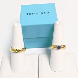 18k Tiffany Peridot And Tanzanite Rings