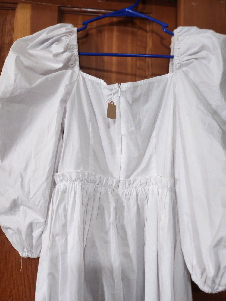 White Casual Short Dress