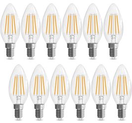 E12 Candelabra Bulb 40 watt, E12 LED Bulb Non-Dimmable Chandelier Light Bulbs, B10 Candle Light Bulbs 2700K Soft White, 90+CRI, 400LM, Cear Glass, 12
