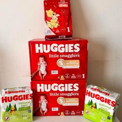 Huggies snuggles size 1 bundle 