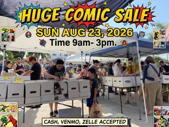 HUGE COMIC SALE SUNDAY 8/23/26