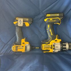 Dewalt XR Drill & Dewalt Impact And Charger 