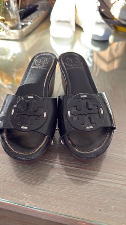 Tory Burch Black Leather Slide Sandals