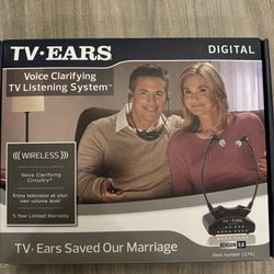 TV Ears Digital Wireless Headset System For TV Ideal For Seniors & With Hearing
