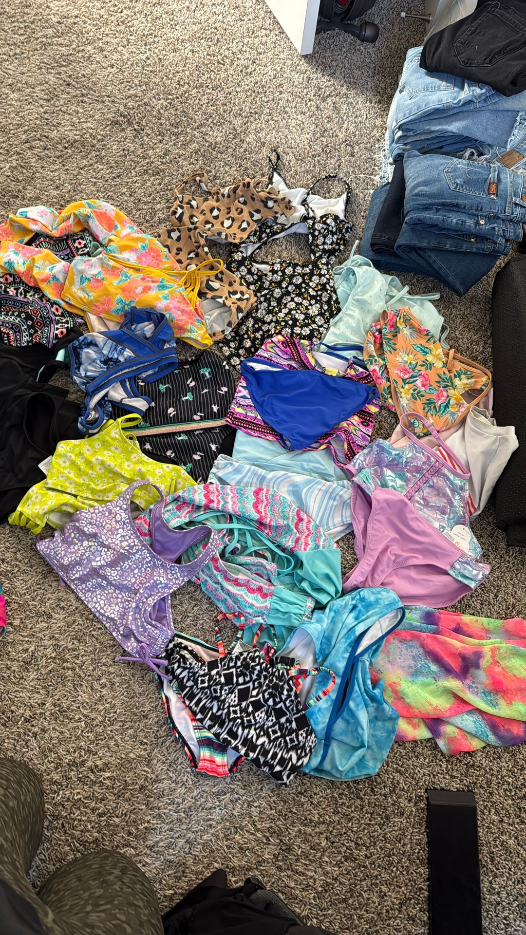 Lot Of 20 Girls Swim Suits 12/14 Girls