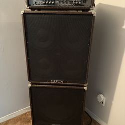 Carvin BX1200 Bass Amp Stack – BR410 & BR118 Cabinets – Custom Finish – Great Tone
