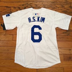 White Los Angeles Hyeseong Kim Jersey Stitch No World Series Fernando Patch Not Ohtani