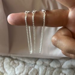 Rope Bracelets 925 Italy Stamped Silver