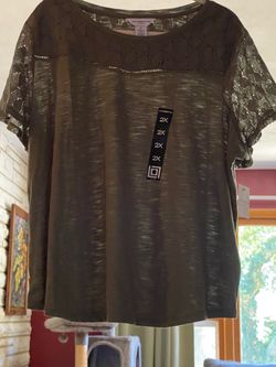 Liz Claibornesage green top. 2X