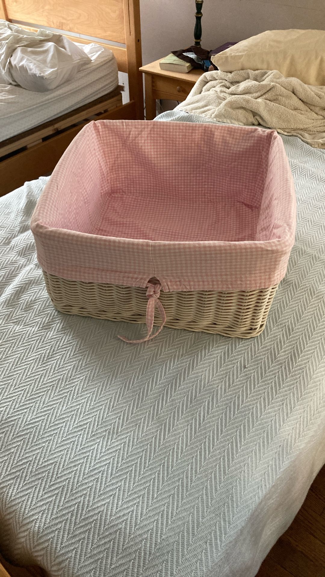 Like New Pottery Barn Basket With Washable Cover