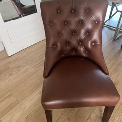  LEATHER DINING CHAIRS 
