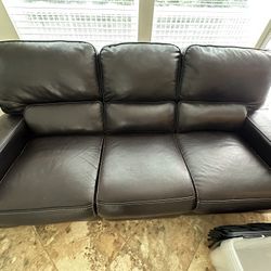 Espresso Leather Reclining Sofa