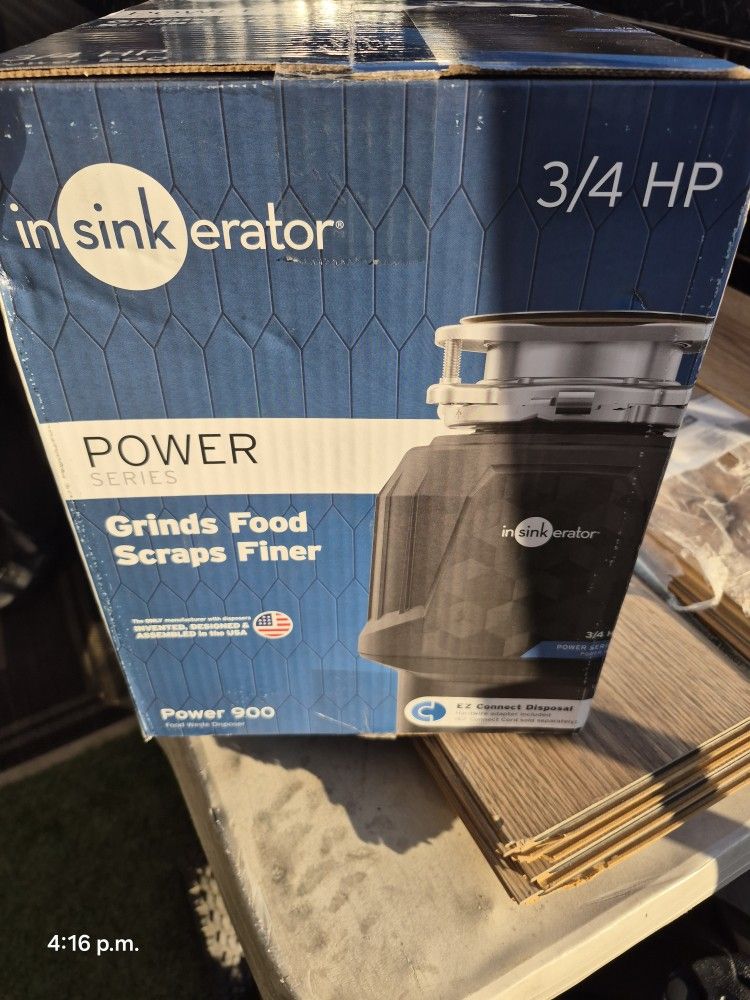 1N SINK ERATOR 3/4 HP GRINDS FOOD SCRAPS FINER NEW