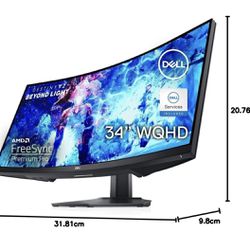 Dell Curved Gaming, 34 Inch Black Monitor 