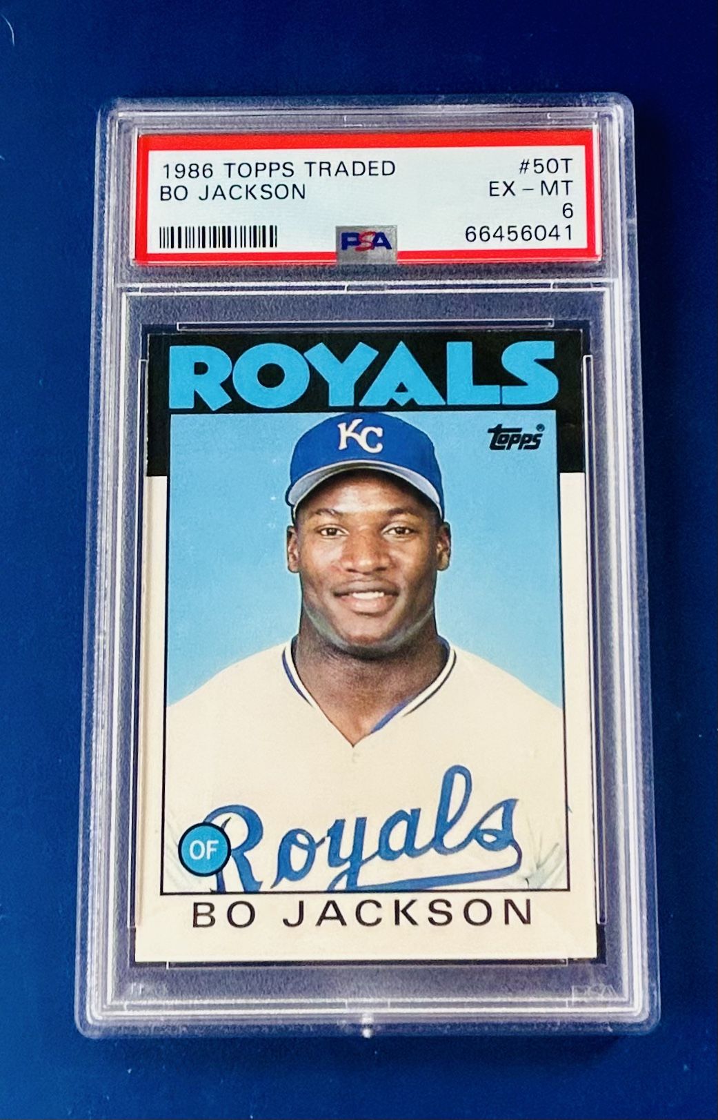 1986 Topps Bo Jackson Rookie Baseball Card Graded PSA 6