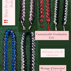 Graduation leis ready to be customized