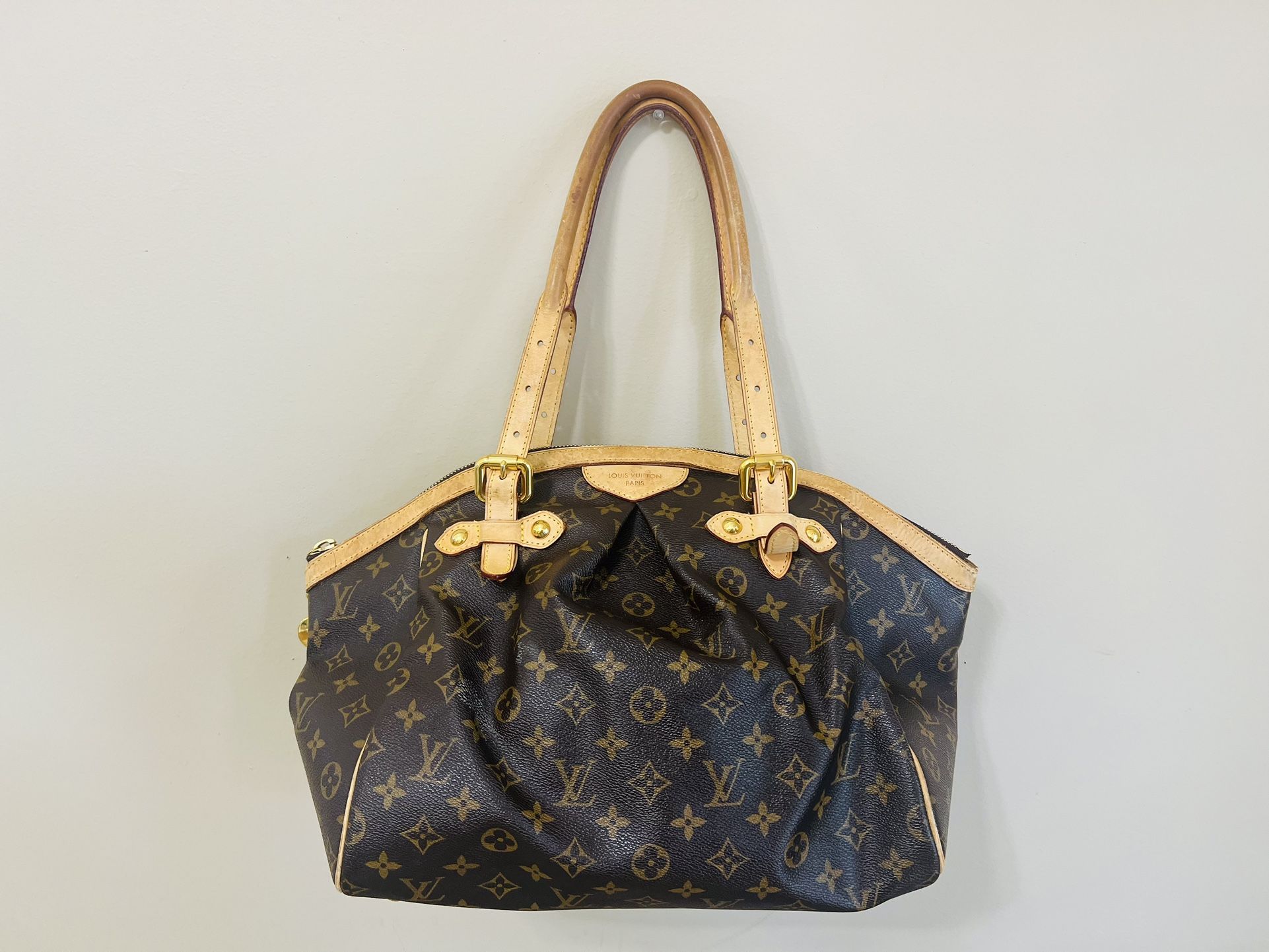 Authentic Louis Vuitton Tivoli GM Monogram Canvas Leather Shoulder Bag With Dust Bag