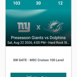 Preseason Giants vs Dolphins 