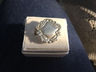 Wide flat silver ring