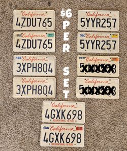 EXPIRED/EMBOSSED CALIFORNIA LICENSE PLATE SETS