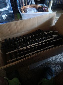 Box of random train tracks