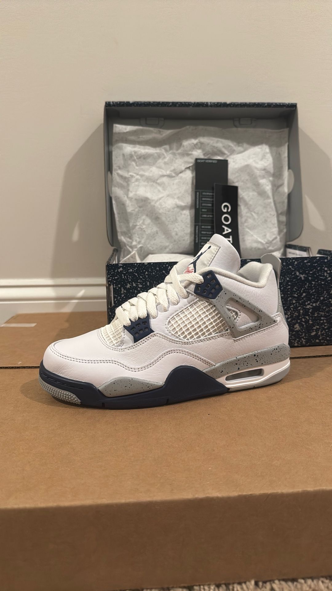Jordan 4 Retro's "Midnight Navy", Never Worn