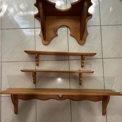 Solid Wood Decorative Wall Shelf Set – 4 Pieces – $100 OBO