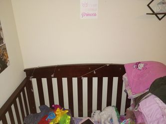 Dark Wood Baby Crib