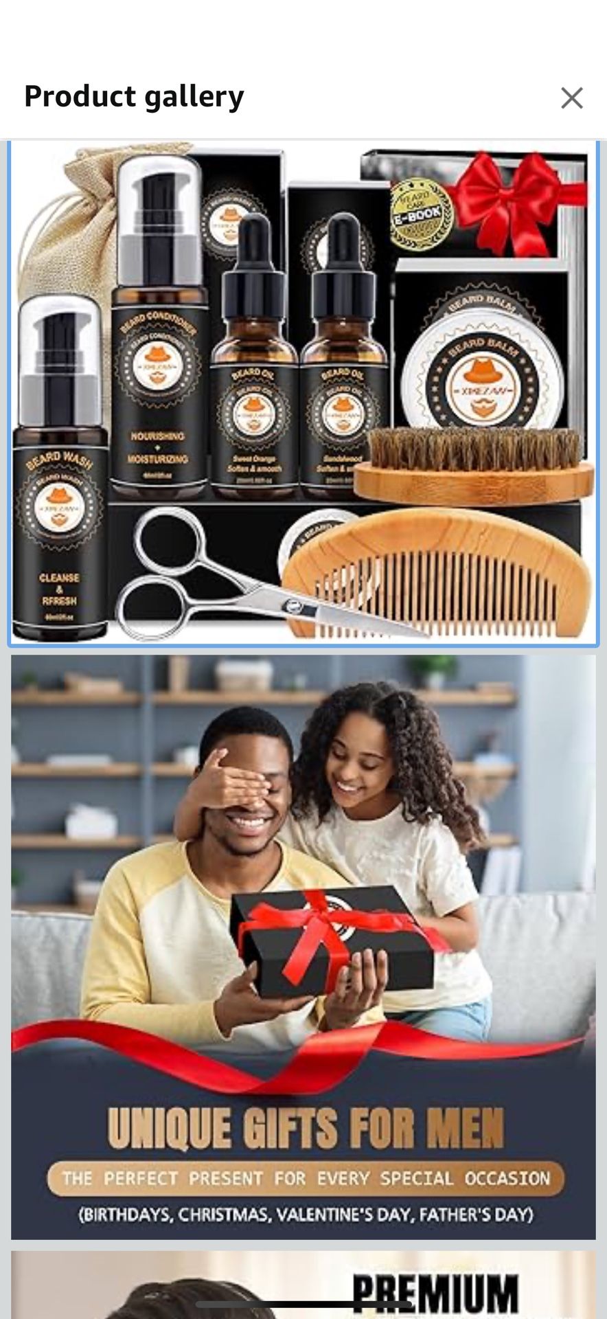 Beard Kit for Men Care & Grooming Sets & w/Conditioner, Wash, Oil, Balm, Brush Birthday Fathers Valentines Gifts for Men Him Dad Husband Boyfriend Chr