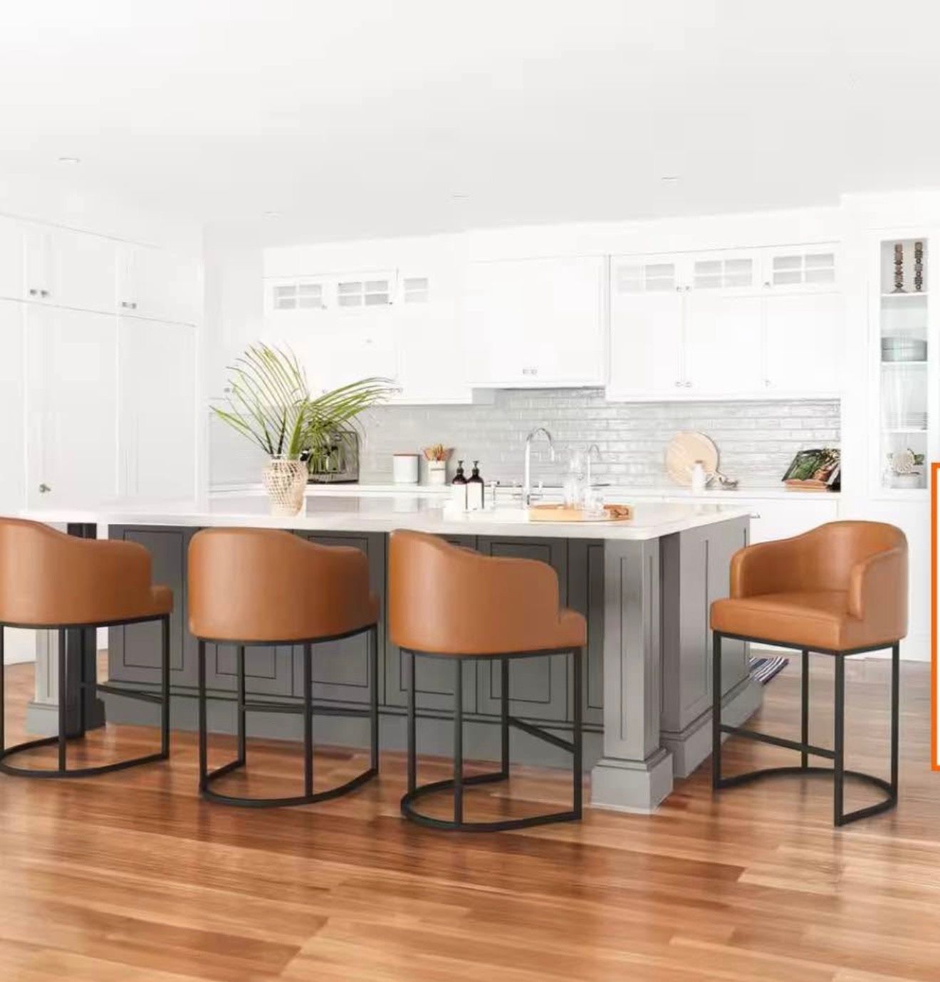 Yellowish-Brown 26 in.Counter Height Fabric Upholstered Bar Stool Kitchen Island Stool With