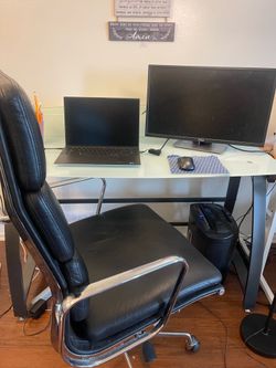 Desk and Leather Chair