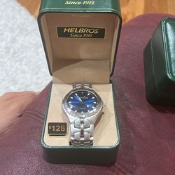 Helbros Blue Face watch