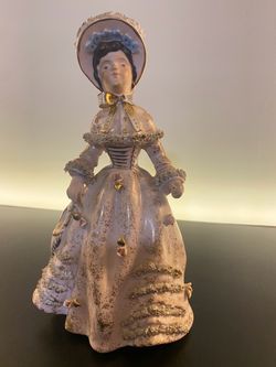 Vintage Porcelain Lady Figurine - Victorian Style (1950s-1960s)
