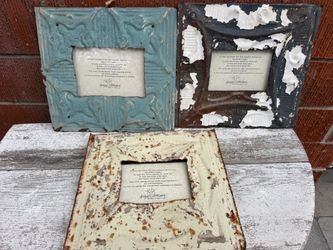 Antique tin ceiling picture frames all three $25