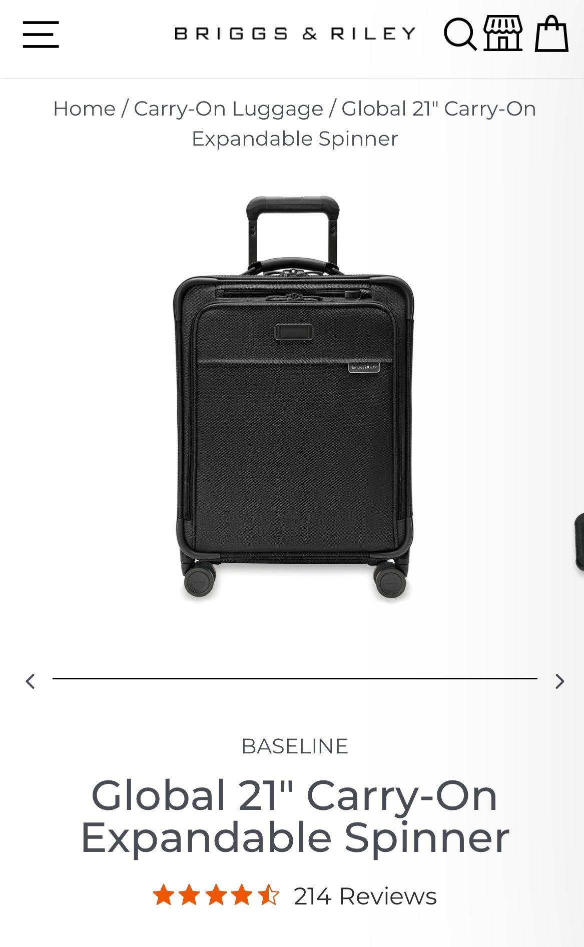 Briggs and Riley Baseline Carry-On Spinner Luggage
