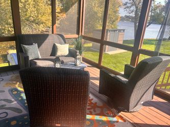 3-Piece Wicker Seating Set + Polywood Coffee Table – $1,000