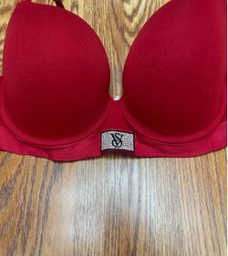 Victoria’s Secret Red Bling Patch Cotton Pushup Bra 40c