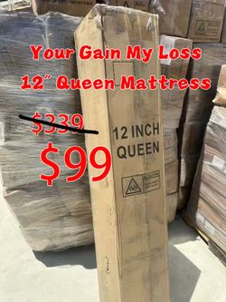 Queen mattress 12” hybrid pillow top brand new in box clearance sale