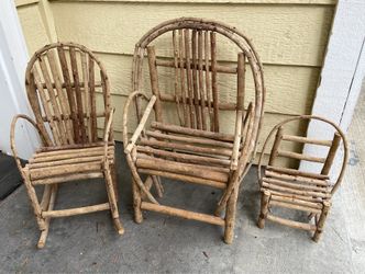 Set of 3 Doll Chairs - Made with Twigs/Branches